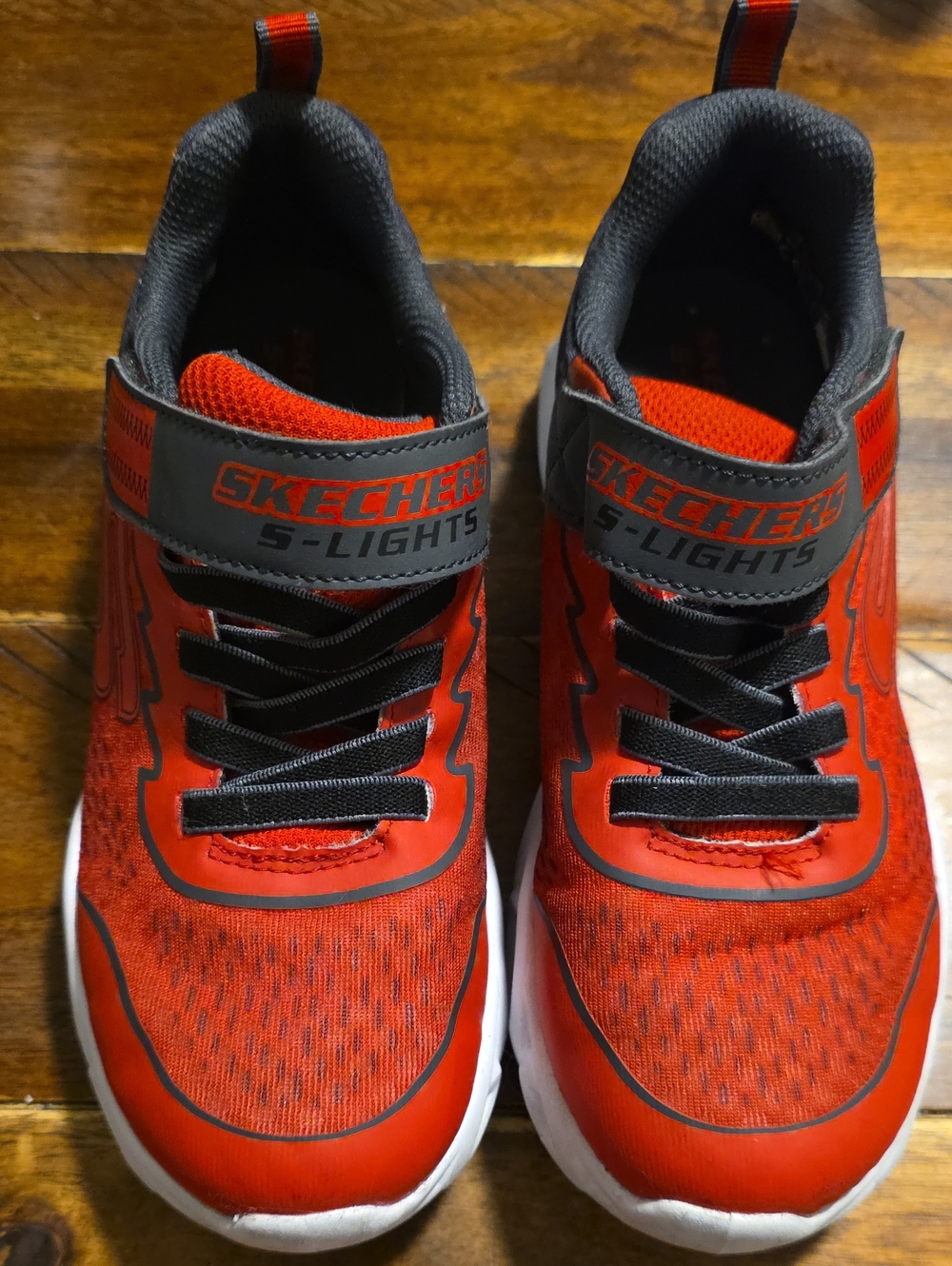 Skechers Red and Black Kids Light-Up Sneakers
